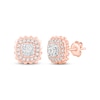 Thumbnail Image 1 of Diamond Scalloped Halo Stud Earrings 3/8 ct tw 10K Rose Gold