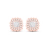 Thumbnail Image 2 of Diamond Scalloped Halo Stud Earrings 3/8 ct tw 10K Rose Gold