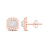 Thumbnail Image 3 of Diamond Scalloped Halo Stud Earrings 3/8 ct tw 10K Rose Gold