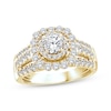 Thumbnail Image 0 of Round-Cut Diamond Double Halo Engagement Ring 1-1/2 ct tw 14K Yellow Gold