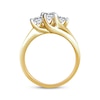 Thumbnail Image 3 of Memories Moments Magic Round-Cut Diamond Three-Stone Engagement Ring 1 ct tw 14K Yellow Gold