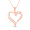 Thumbnail Image 1 of Diamond Heart Necklace 1/8 ct tw 14K Rose Gold 18&quot;