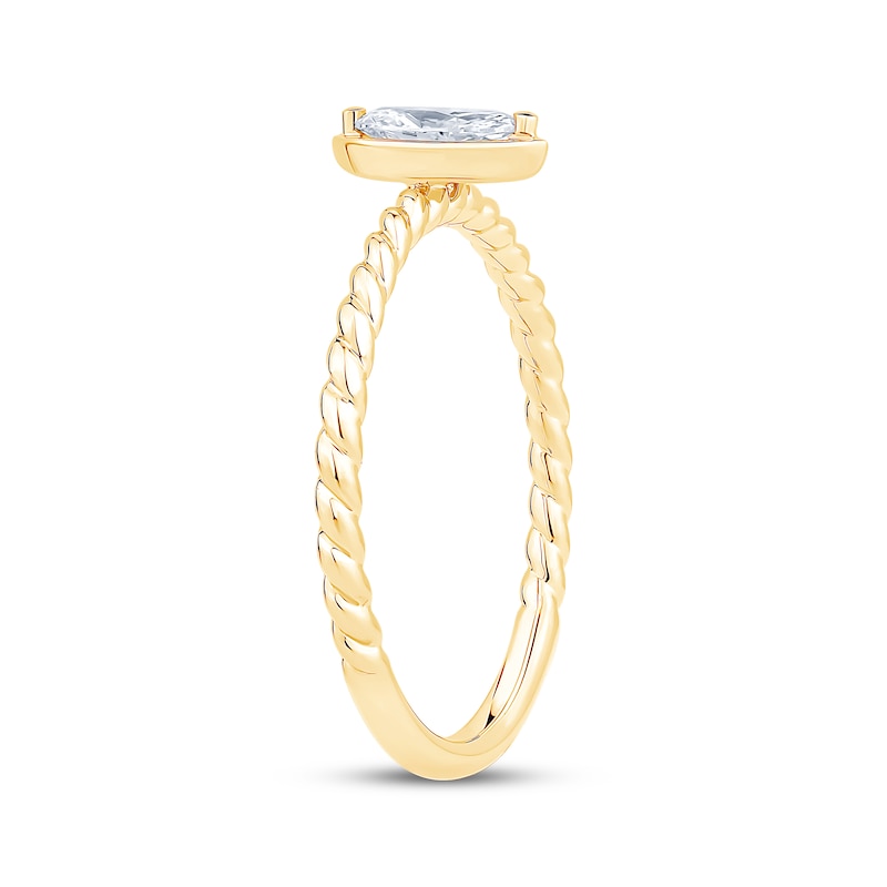 Main Image 2 of Marquise-Cut Diamond Solitaire Rope Shank Engagement Ring 1/4 ct tw 14K Yellow Gold (I/I1)