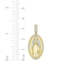 Thumbnail Image 3 of Diamond Mary with Cherub Oval Medallion Charm 1/4 ct tw 10K Yellow Gold