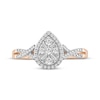 Thumbnail Image 3 of Baguette & Round-Cut Multi-Diamond Pear-Shaped Engagement Ring 1/4 ct tw 10K Rose Gold