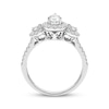 Thumbnail Image 2 of Pear-Shaped Diamond Halo Three-Stone Engagement Ring 1 ct tw 14K White Gold