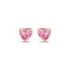 Thumbnail Image 2 of Children's Pink Cubic Zirconia Heart Solitaire Stud Earrings 14K Yellow Gold