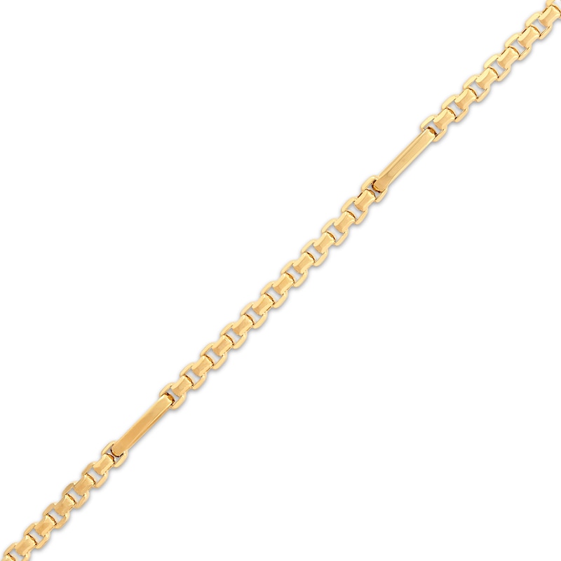 Main Image 2 of Hollow Rounded Box Chain Station Bracelet 2.45mm 10K Yellow Gold 7.5&quot;