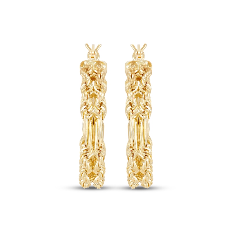 Main Image 2 of Hollow Milano Rope Chain Hoop Earrings 10K Yellow Gold