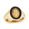 Thumbnail Image 1 of Men's Black Diamond Skull Ring 1/3 ct tw 10K Yellow Gold