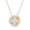 Thumbnail Image 1 of Round-Cut Diamond Bezel-Look Solitaire Necklace 1/8 ct tw 10K Yellow Gold (J/I3)