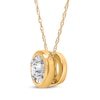 Thumbnail Image 2 of Round-Cut Diamond Bezel-Look Solitaire Necklace 1/8 ct tw 10K Yellow Gold (J/I3)