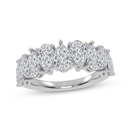 Lab-Grown Diamonds by KAY Pear-Shaped Alternating Anniversary Ring 2 ct tw 14K White Gold