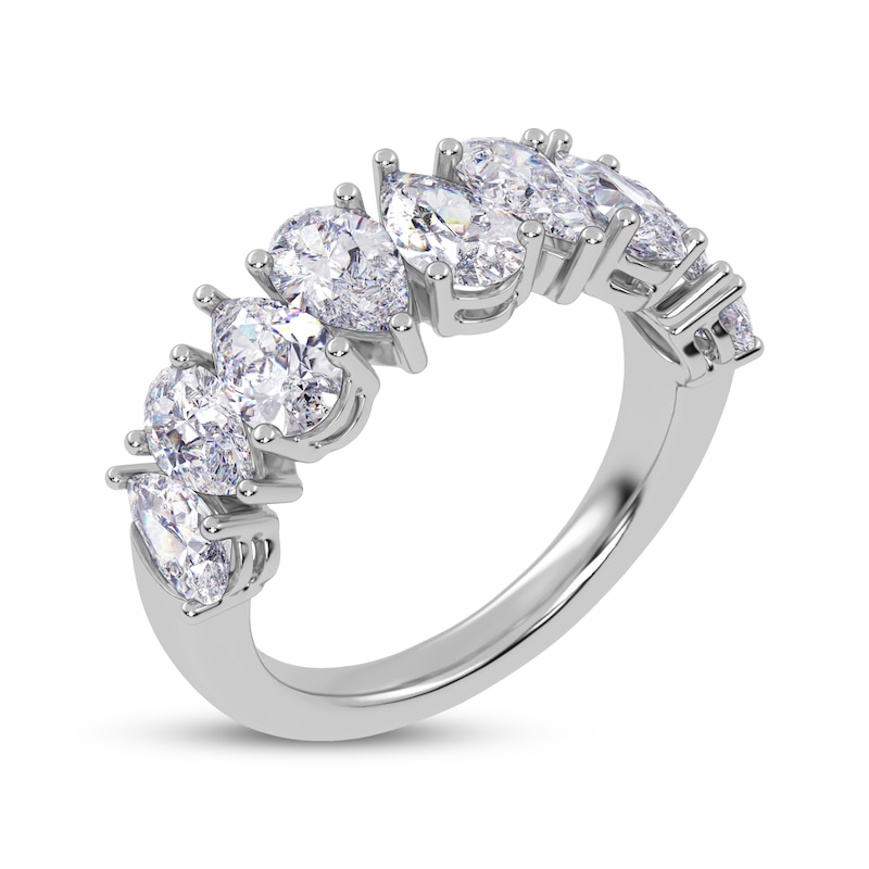 Main Image 2 of Lab-Grown Diamonds by KAY Pear-Shaped Alternating Anniversary Ring 2 ct tw 14K White Gold