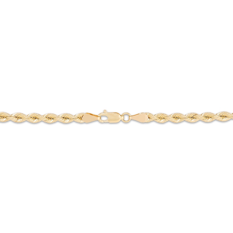 Main Image 3 of Solid Silk Rope Chain Necklace 3mm 14K Yellow Gold 20&quot;