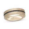 Thumbnail Image 1 of Neil Lane Men’s Black Diamond Hammered Wedding Band 1/6 ct tw 14K Yellow Gold