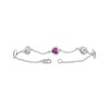 Thumbnail Image 2 of Heart-Shaped Lab-Created Ruby & White Lab-Created Sapphire Station Bracelet Sterling Silver 7.5"