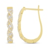 Thumbnail Image 0 of Baguette & Round-Cut Diamond Twist Hoop Earrings 1/2 ct tw 10K Yellow Gold