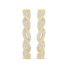 Thumbnail Image 1 of Baguette & Round-Cut Diamond Twist Hoop Earrings 1/2 ct tw 10K Yellow Gold