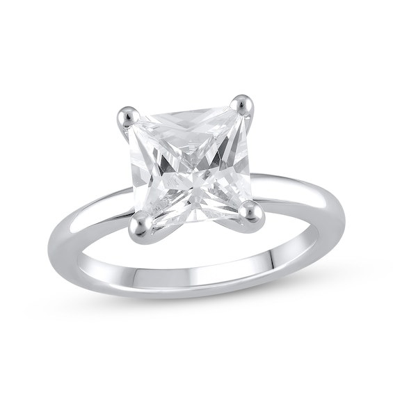 Lab-Created Diamonds by KAY Princess-Cut Solitaire Engagement Ring 3 ct tw 14K White Gold (F/VS2)