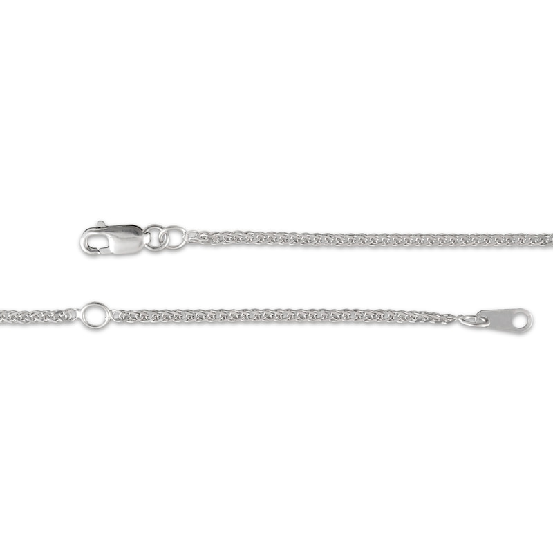 Main Image 3 of Solid Wheat Chain Necklace 1.5mm 14K White Gold 18&quot;