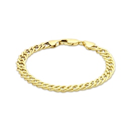 Semi-Solid Curb Chain Bracelet 6.1mm 14K Yellow Gold 8.75&quot;