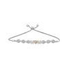 Thumbnail Image 1 of Diamond &quot;Mom&quot; Bolo Bracelet 1/10 ct tw Sterling Silver & 10K Yellow Gold