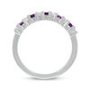 Thumbnail Image 3 of Baguette-Cut Amethyst & Round-Cut White Lab-Created Sapphire Ring Sterling Silver