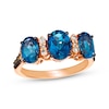 Thumbnail Image 1 of Le Vian Blue Topaz Ring 1/4 ct tw Diamonds 14K Strawberry Gold