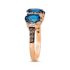 Thumbnail Image 2 of Le Vian Blue Topaz Ring 1/4 ct tw Diamonds 14K Strawberry Gold