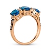 Thumbnail Image 3 of Le Vian Blue Topaz Ring 1/4 ct tw Diamonds 14K Strawberry Gold