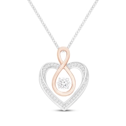 Unstoppable Love Diamond Heart & Infinity Necklace 1/5 ct tw 10K Two-Tone Gold 19&quot;