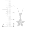 Thumbnail Image 2 of Baguette & Round-Cut Diamond Flower Necklace 1/4 ct tw 10K White Gold 18"