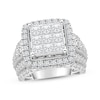 Thumbnail Image 1 of Princess-Cut Multi-Diamond Center Square Engagement Ring 4 ct tw 10K White Gold