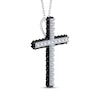 Thumbnail Image 2 of Black & White Diamond Cross Necklace 1/2 ct tw 10K White Gold