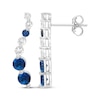 Thumbnail Image 1 of Our Story Together Blue & White Lab-Created Sapphire Journey Earrings 10K White Gold