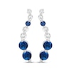 Thumbnail Image 2 of Our Story Together Blue & White Lab-Created Sapphire Journey Earrings 10K White Gold