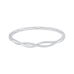 Diamond Twist Bracelet Bangle 1/5 ct tw Sterling Silver