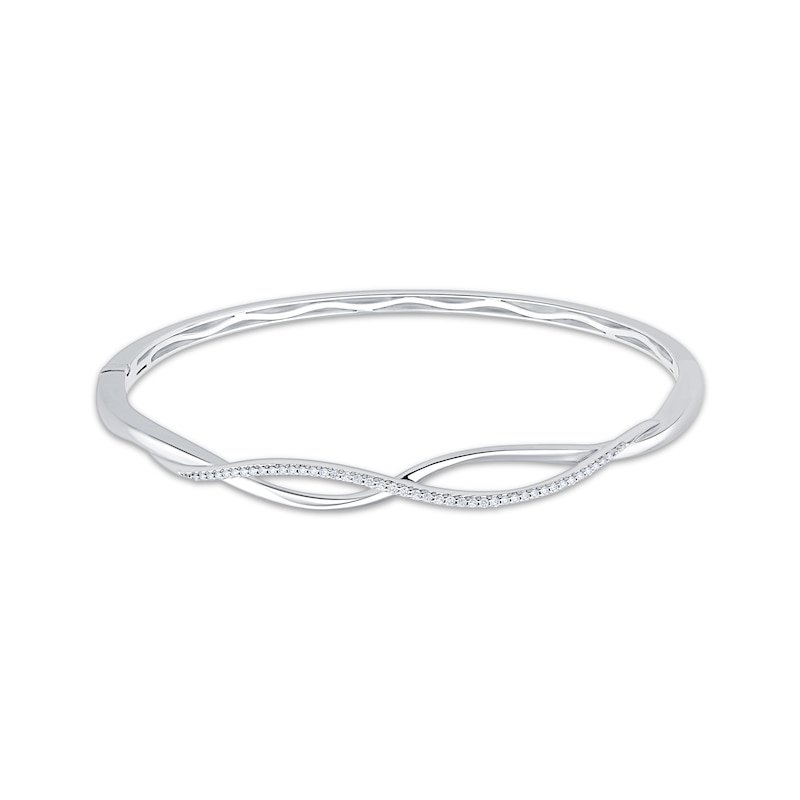 Main Image 1 of Diamond Twist Bracelet Bangle 1/5 ct tw Sterling Silver