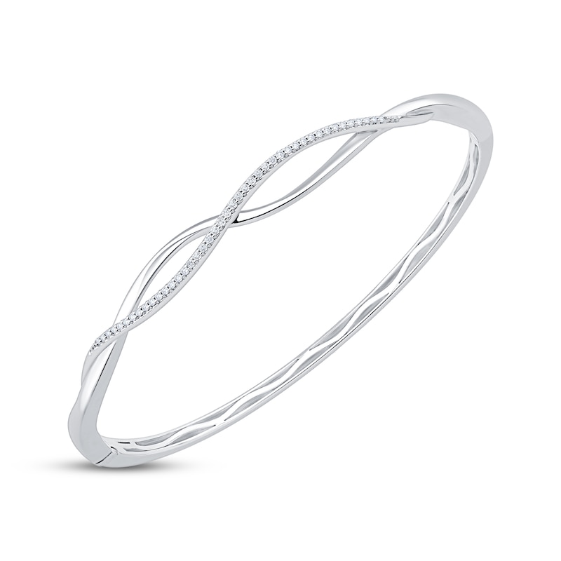 Main Image 2 of Diamond Twist Bracelet Bangle 1/5 ct tw Sterling Silver