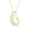 Thumbnail Image 1 of Certified Diamond Twist Teardrop Necklace 1/2 ct tw 18K Yellow Gold 18"