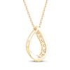 Thumbnail Image 2 of Certified Diamond Twist Teardrop Necklace 1/2 ct tw 18K Yellow Gold 18"