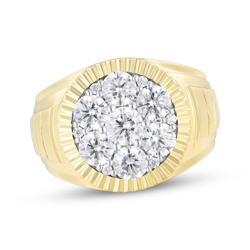 Main Image 1 of Men's Lab-Grown Diamonds by KAY Multi-Stone Ring 2-1/2 ct tw 10K Yellow Gold