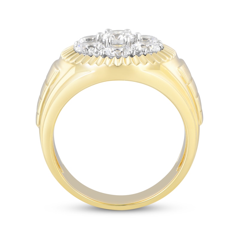 Main Image 3 of Men's Lab-Grown Diamonds by KAY Multi-Stone Ring 2-1/2 ct tw 10K Yellow Gold