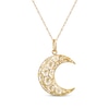 Thumbnail Image 1 of Crescent Moon Openwork Necklace 14K Yellow Gold 18&quot;