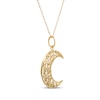 Thumbnail Image 2 of Crescent Moon Openwork Necklace 14K Yellow Gold 18&quot;