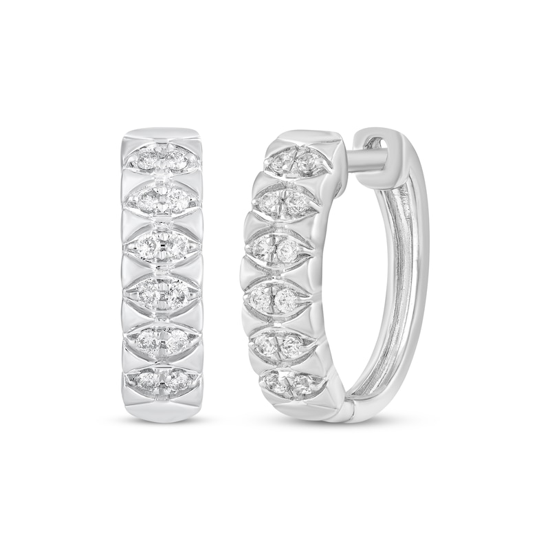 Main Image 1 of Diamond Hoop Earrings 1/5 ct tw 10K White Gold