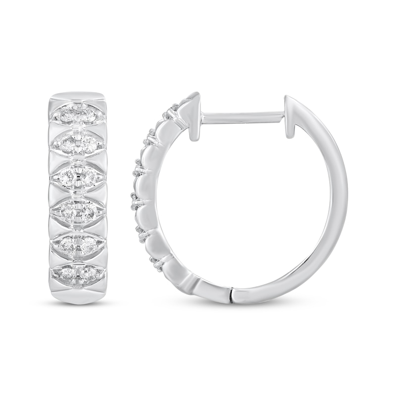 Main Image 2 of Diamond Hoop Earrings 1/5 ct tw 10K White Gold