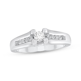 Round-Cut Diamond Engagement Ring 1/3 ct tw Sterling Silver