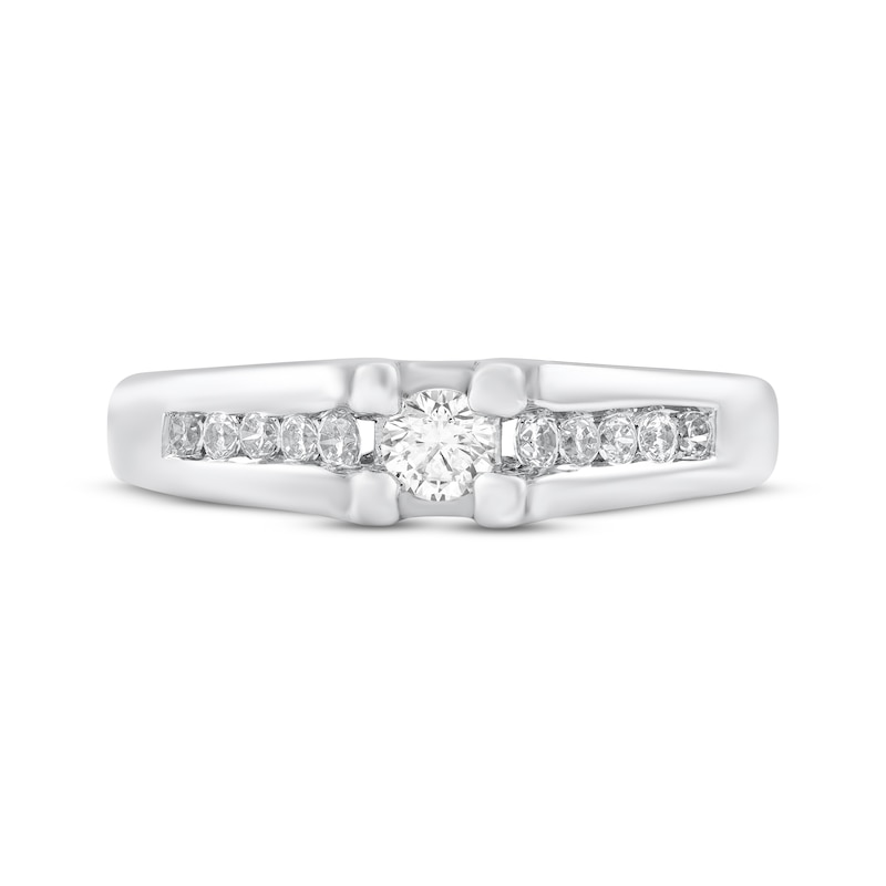 Main Image 3 of Round-Cut Diamond Engagement Ring 1/3 ct tw Sterling Silver